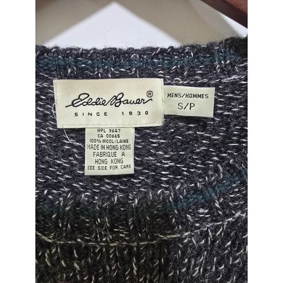 Eddie Bauer 100% Merino Wool Sweater Gray Oversize Relaxed Cozy Men's Size S - Picture 5 of 8